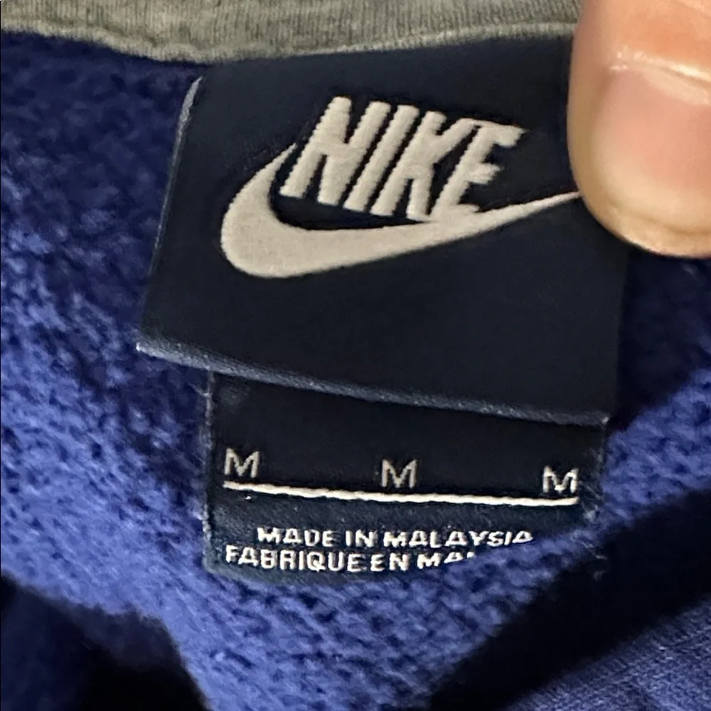 Nike Royal Blue Hoodie with Neon Yellow mesh jersey Swoosh